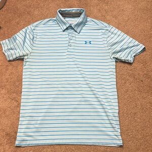 Under Armour Men's Blue Striped Polo Shirt